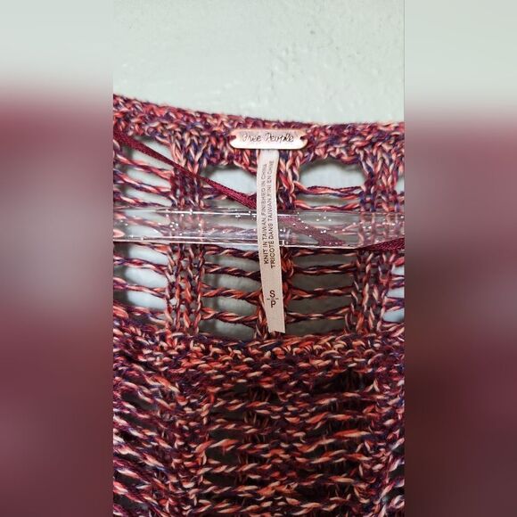 FREE PEOPLE Multicolor Boho Open Knit Cropped Sweater - Picture 7 of 7